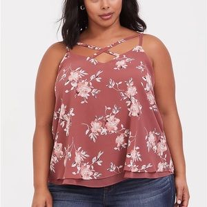 TORRID pink floral blouse Size 1X
